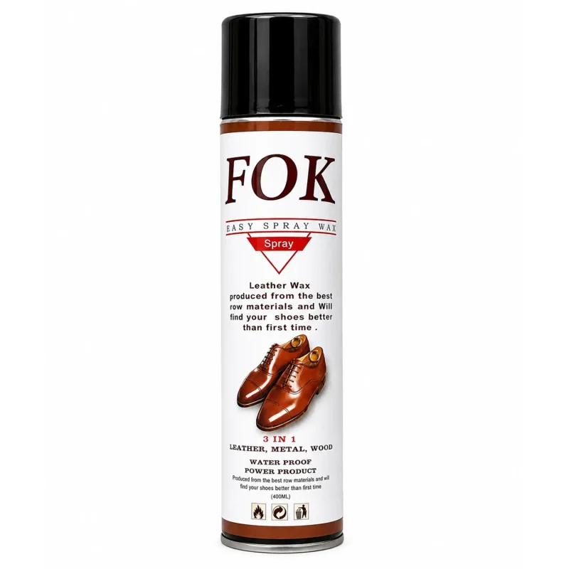 واکس اسپری مخصوص چرم براق برند FOK